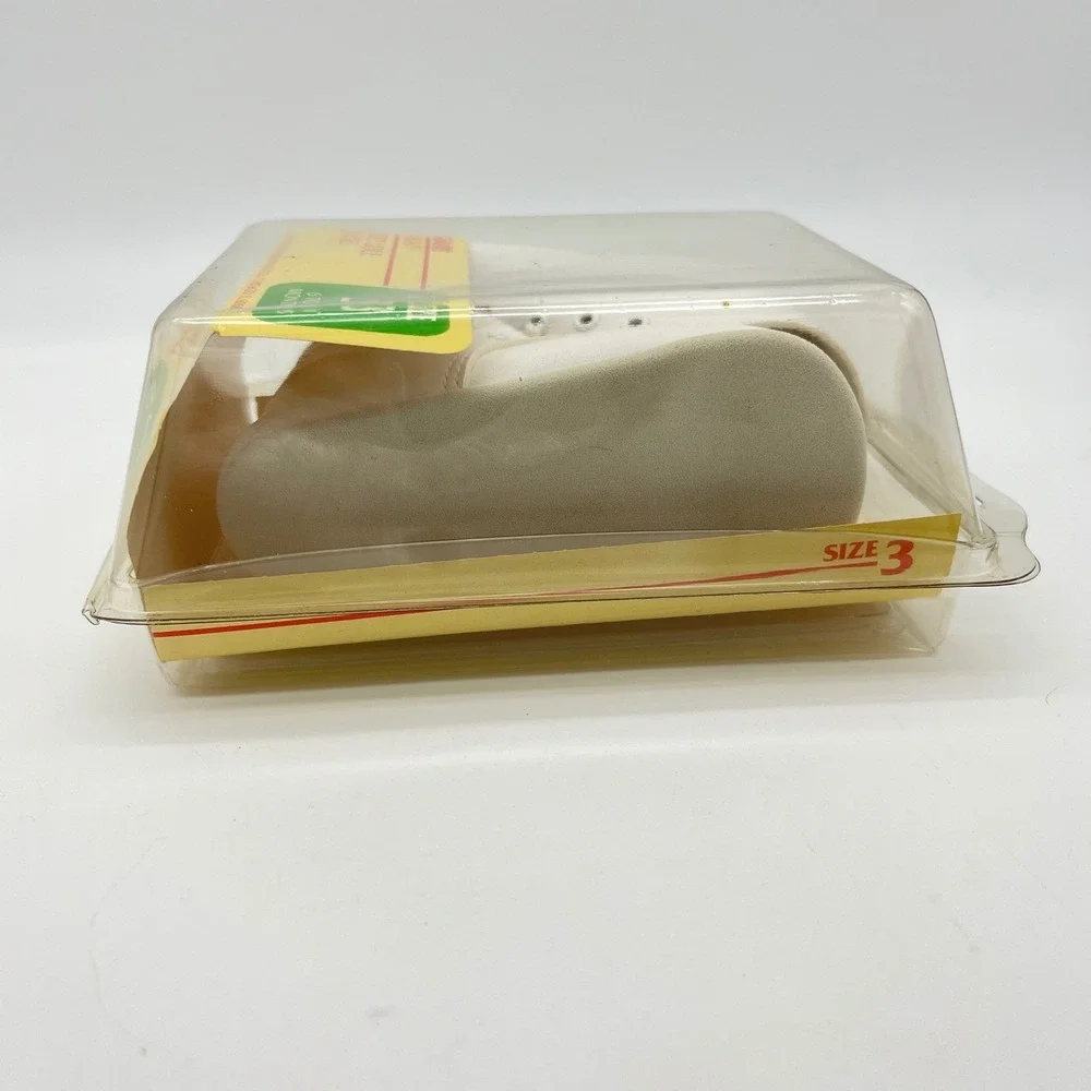 Vintage Sears Infant Soft Sole Shoes White‎ Crib Shoes Size 3 NOS 6-9 Months